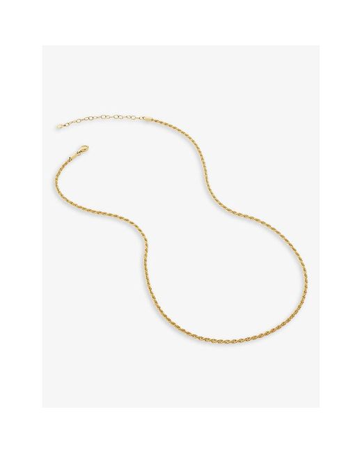 Monica Vinader Natural Rope-Effect 18Ct-Plated Vermeil Sterling- Chain Necklace