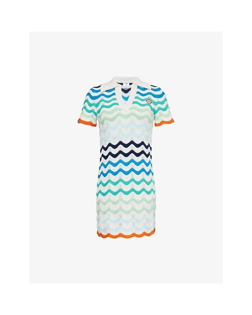 knee length dresses for ladies CASABLANCA CROCHET MIRROR MINI DRESS SILVER – Simple Caracters main image 1
