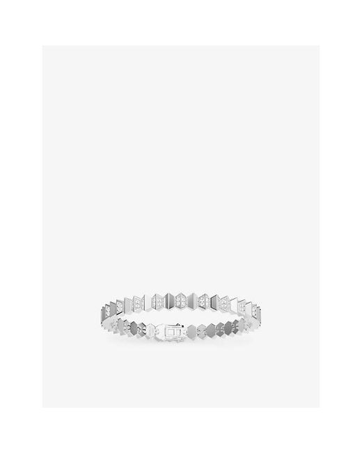 Apm Monaco White Up And Down Sterling- And Cubic Zirconia Bracelet