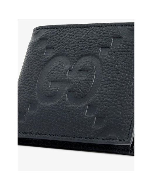 Gucci Monogramembossed Leather Wallet in Blue for Men Lyst