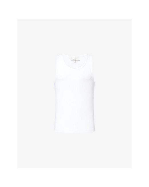 The Couture Club White Stretch-Rib Jersey Vest Top for men