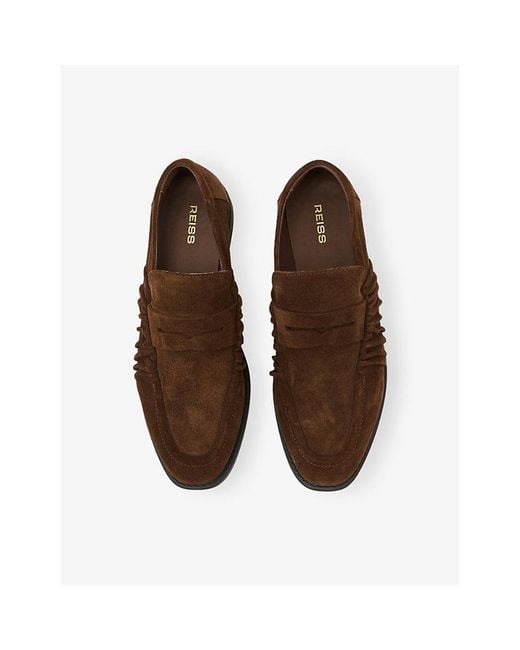 Reiss Brown Dani Suede Loafers