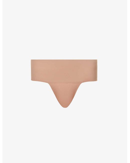 Spanx Undietectable Midrise Stretchwoven Thong in White Lyst