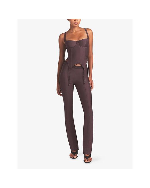 Skims Purple Body High-Waist Flare Jersey Trousers