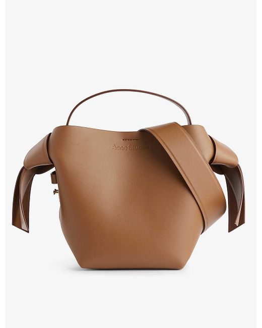 Acne Brown Musubi Mini Leather Shoulder Bag