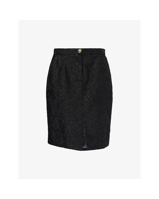 Blazé Milano Black Popeye Lurex Woven Midi Skirt