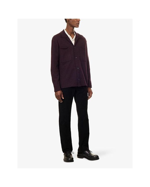 NN07 Purple Jonas Wool Shirt Jacket for men