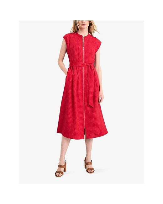 Phase Eight Elvira Belted Textured Woven Midi Dress
