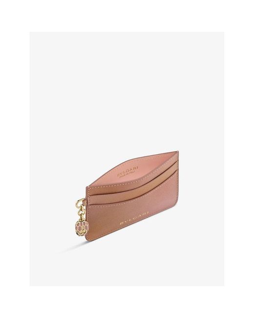 BVLGARI Pink Serpenti Forever Leather Card Holder