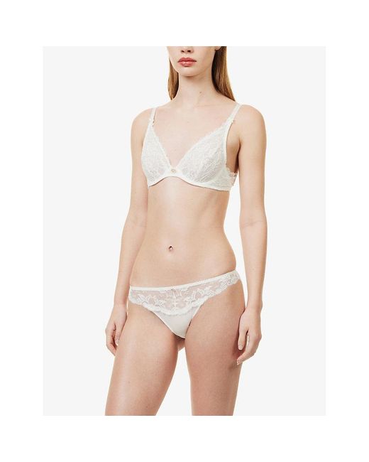 Aubade White Rosessence Underwired Stretch-lace Bra