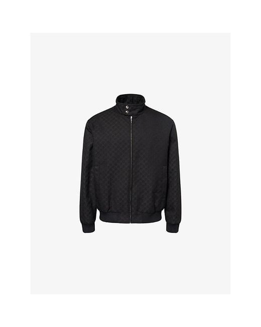 Gucci Black Ripstop Monogram-Pattern Cotton Jacket for men