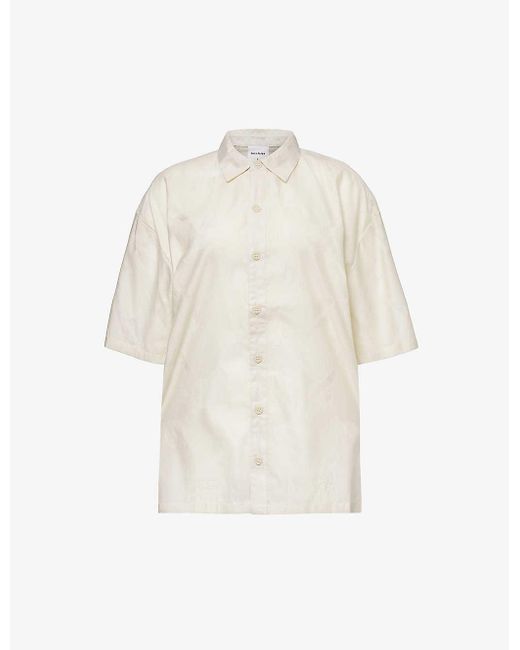 Daily Paper White Salim Monogram-print Relaxed-fit Cotton Shirt