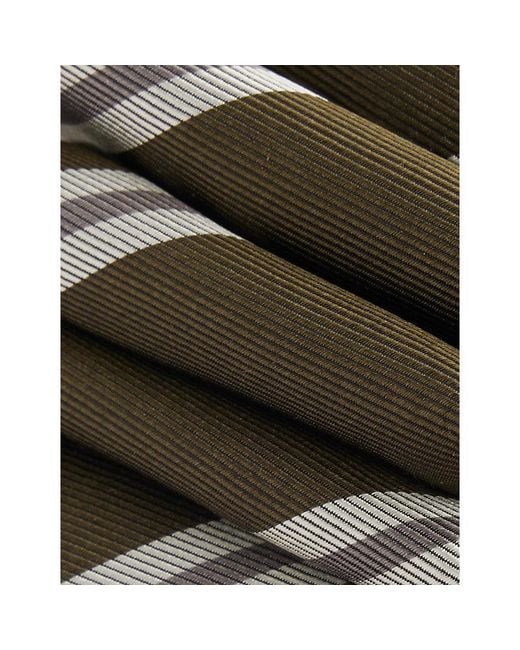Dunhill Green Striped Wide-Blade Silk Tie for men