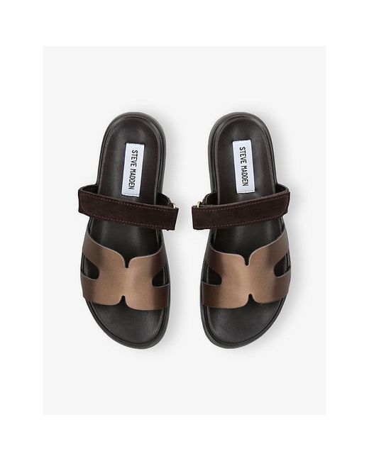 Steve Madden Black Missile Leather Sandals