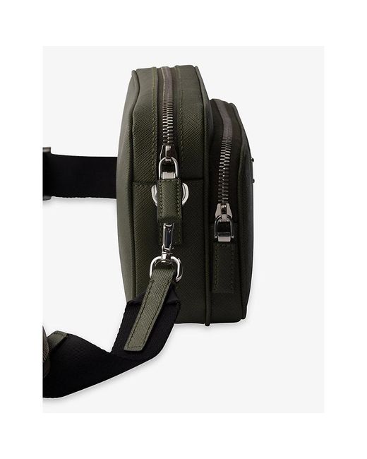 Prada Green Brand-Plaque Saffiano Leather Shoulder Bag for men