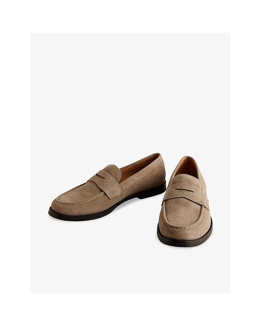 Ted Baker Brown Alfey Penny-trim Suede Loafers for men