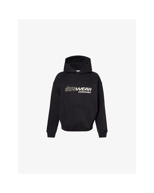Sisters & Seekers Black Skrswear Relaxed-Fit Cotton-Blend Hoodie