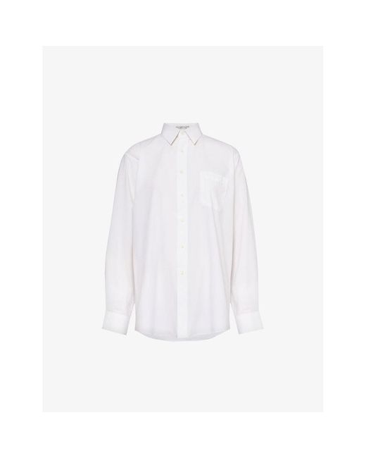 Reformation White Vintage Pierre Cardin Semi-sheer Woven Shirt