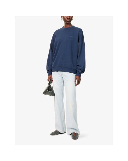Anine Bing Blue Manon Wide-Leg Denim Jeans