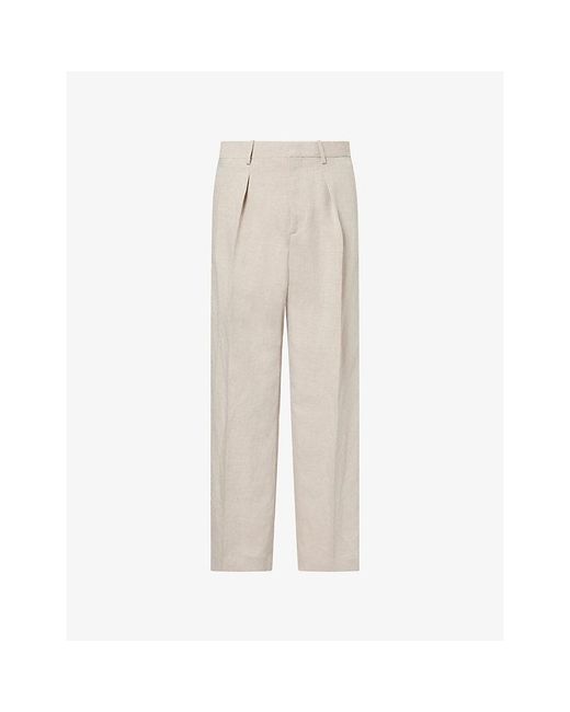 J.W. Anderson Natural Pleated Wide-Leg Cotton Trousers for men