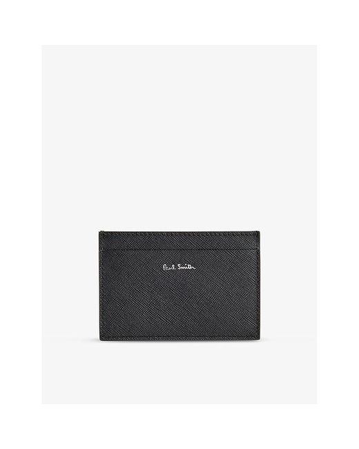 Paul Smith Black Brand-foiled Leather Card Holder for men