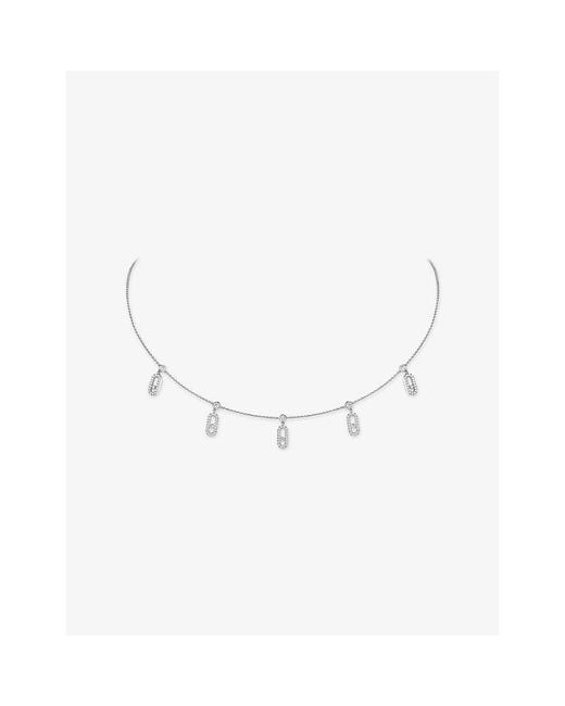 Messika White Move Uno Drop Pendant Pavé 18Ct And 0.61Ct Diamond Necklace