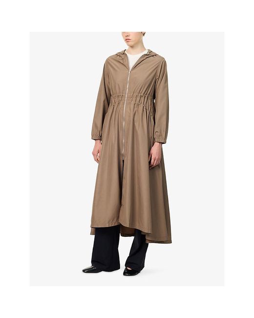 Kayanee Natural City Cinched-Waist Soft-Shell Coat