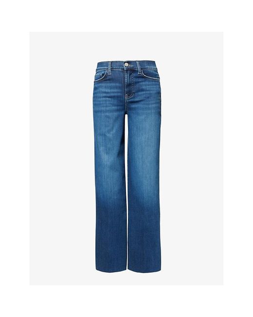FRAME Blue Le Slim High-rise Wide-leg Regular-fit Stretch-denim Jeans