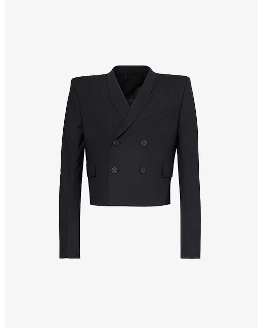 Rick Owens Black Neue Alice Double-breasted Boxy-fit Wool Jacket for men