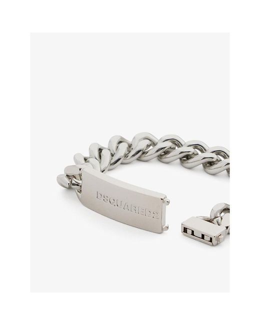 DSquared² Metallic Brand-engraved Brass Bracelet for men