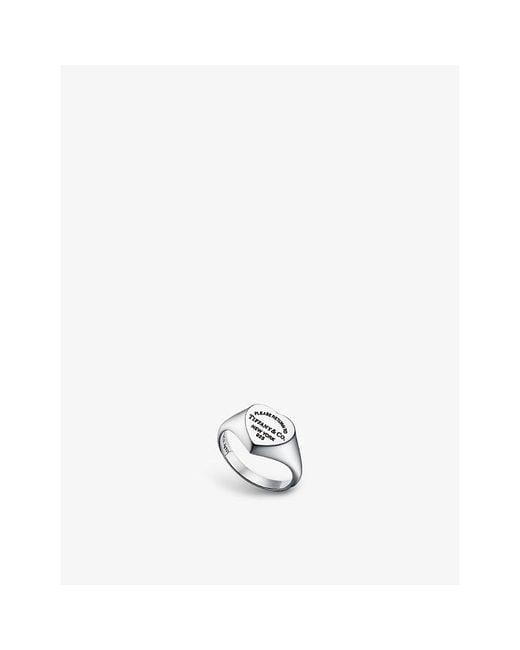Tiffany & Co White Return To Tiffany Heart Small Sterling- Signet Ring
