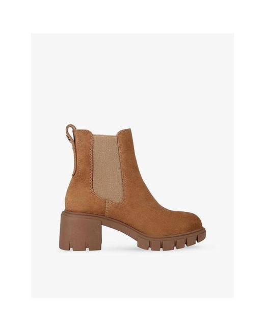 Carvela Kurt Geiger Brown Ignite Suede Heeled Chelsea Boots