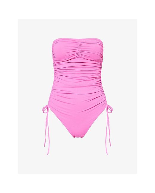 Melissa Odabash Pink Sydney Bandeau Swimsuit
