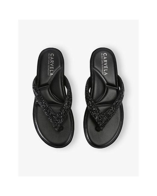 Carvela Kurt Geiger Black Riviera Jewel Embellished Sandals