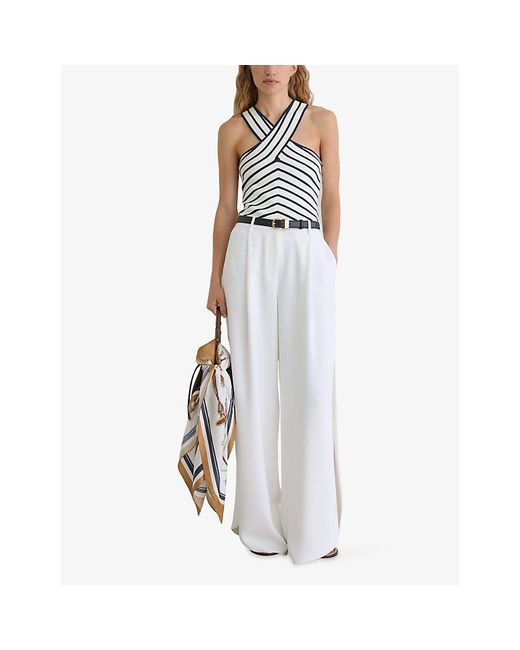 Reiss Blue Aria Striped Knitted Vest Top