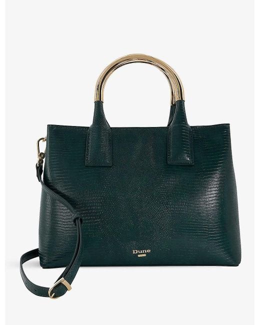 Dune Green Derrie Faux-leather Top Handle Bag