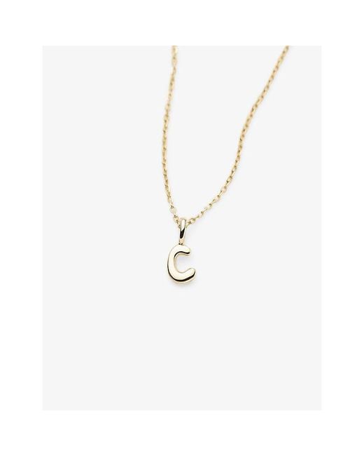 Missoma Metallic Fine Initial Mini C 14Ct Pendant Necklace