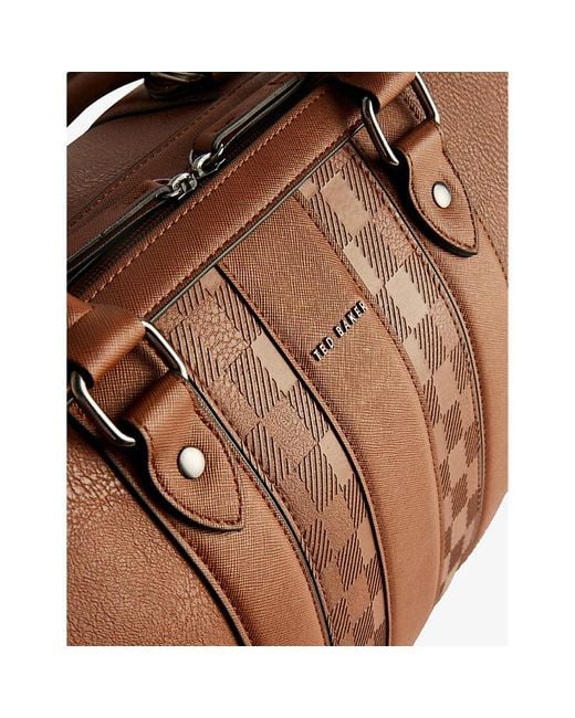 Ted Baker Brown House Detachable-strap Faux-leather Holdall for men