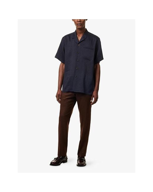 Corneliani Brown Drawstring Straight-Leg Wool-Blend Trousers for men