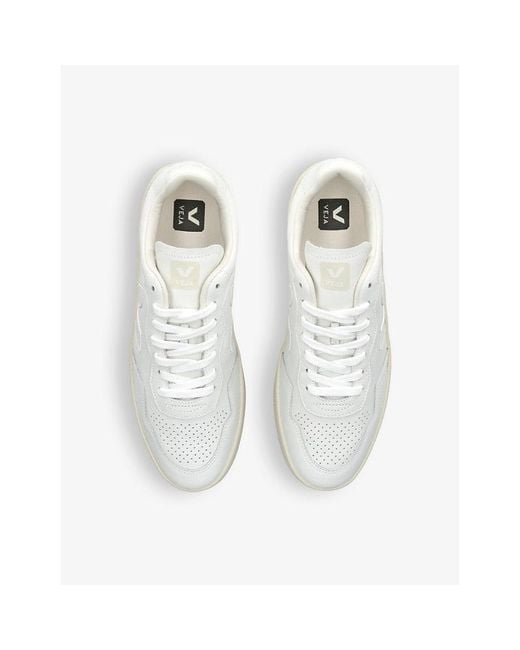 Veja White V90 Logo-Embroidered Low-Top Leather Trainers for men