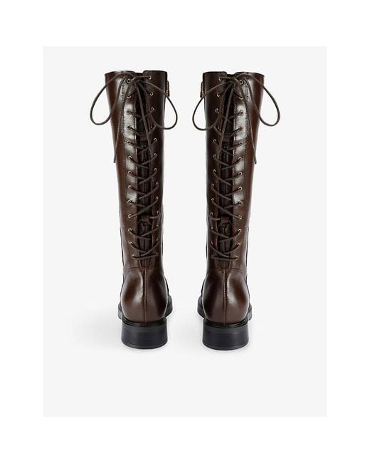 Carvela Kurt Geiger Brown Trento Leather Knee-High Boots