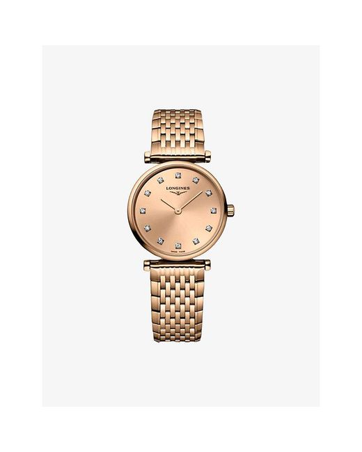 Longines Metallic L4.209.1.90.8 La Grande Classique La Grande Classique Rose Pvd Coated Stainless-Steel And 0.048Ct Diamond Quartz Watch