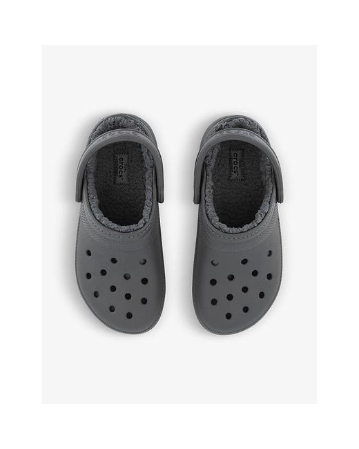 Crocs™ Classic Shearlinglined Rubber Clogs in Gray Lyst