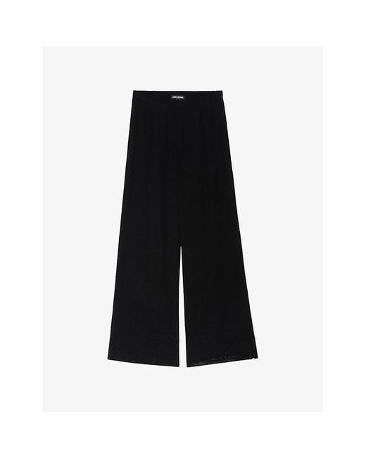 Zadig & Voltaire Black Papel Low-Rise Woven Trousers