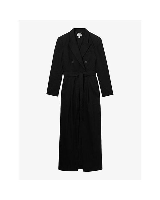 Reiss Black X Atelier Ophelia Cotton-Blend Tailored Dress