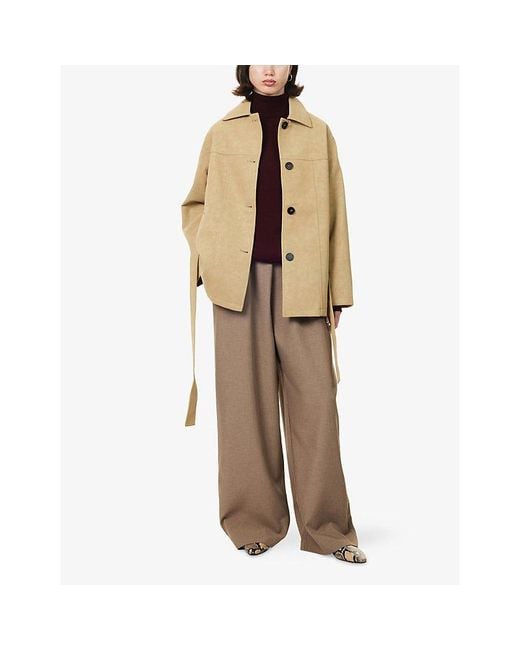 4th & Reckless Natural Rowena Belted Faux-Leather Jacket