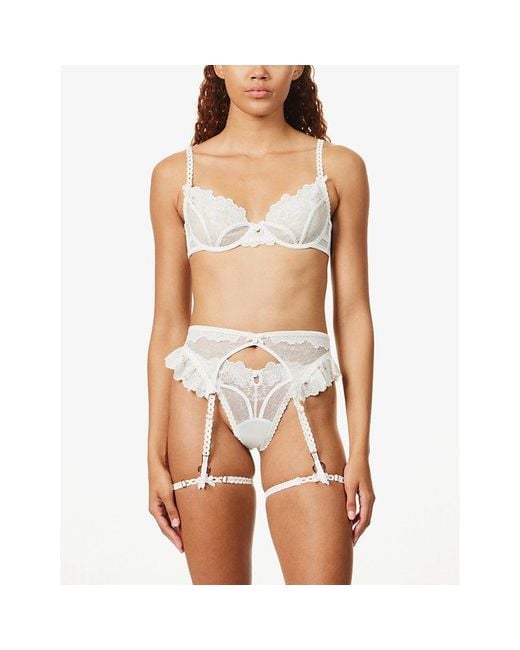 Lounge Underwear Imogen Two-piece Metallic Floral-lace Set in White | Lyst  UK