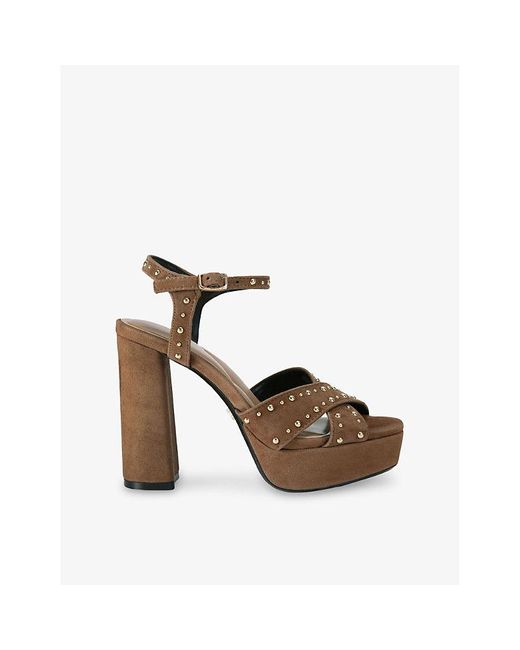 Carvela Kurt Geiger Brown Cinzia Platform Suede Heeled Sandals