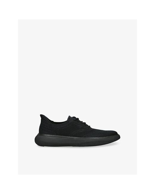 Cole Haan Black Grand Phaze Stitchlite Knitted And Leather Oxford Shoes for men