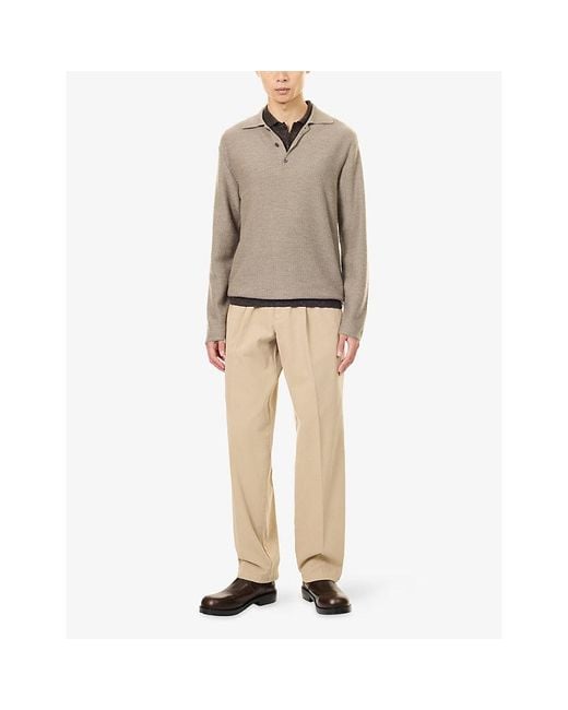The Row Natural Tomasino Pleated Wide-Leg Cotton Trousers for men